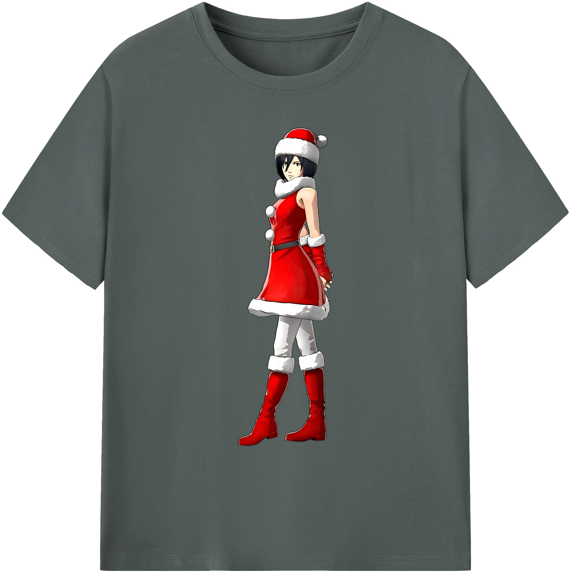 （画像用） 進撃の巨人 ミカサ·アッカーマン Attack on Titan Mikasa Ackerman 綿100％ メンズ半袖Tシャツ｜肌触りやわらか＆通気性